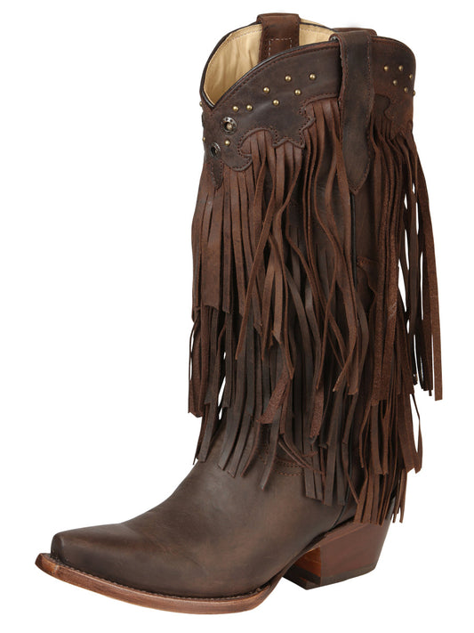 The Women's Fringe Boot — Chocolate, Cuban Heel (No. 45795)