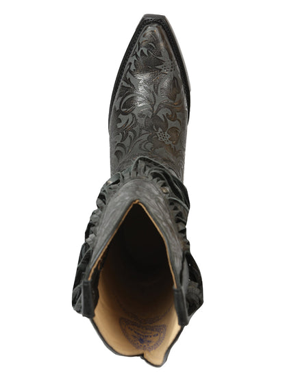 The Women's Fringe Boot — Black, Cuban Heel (No. 45796)