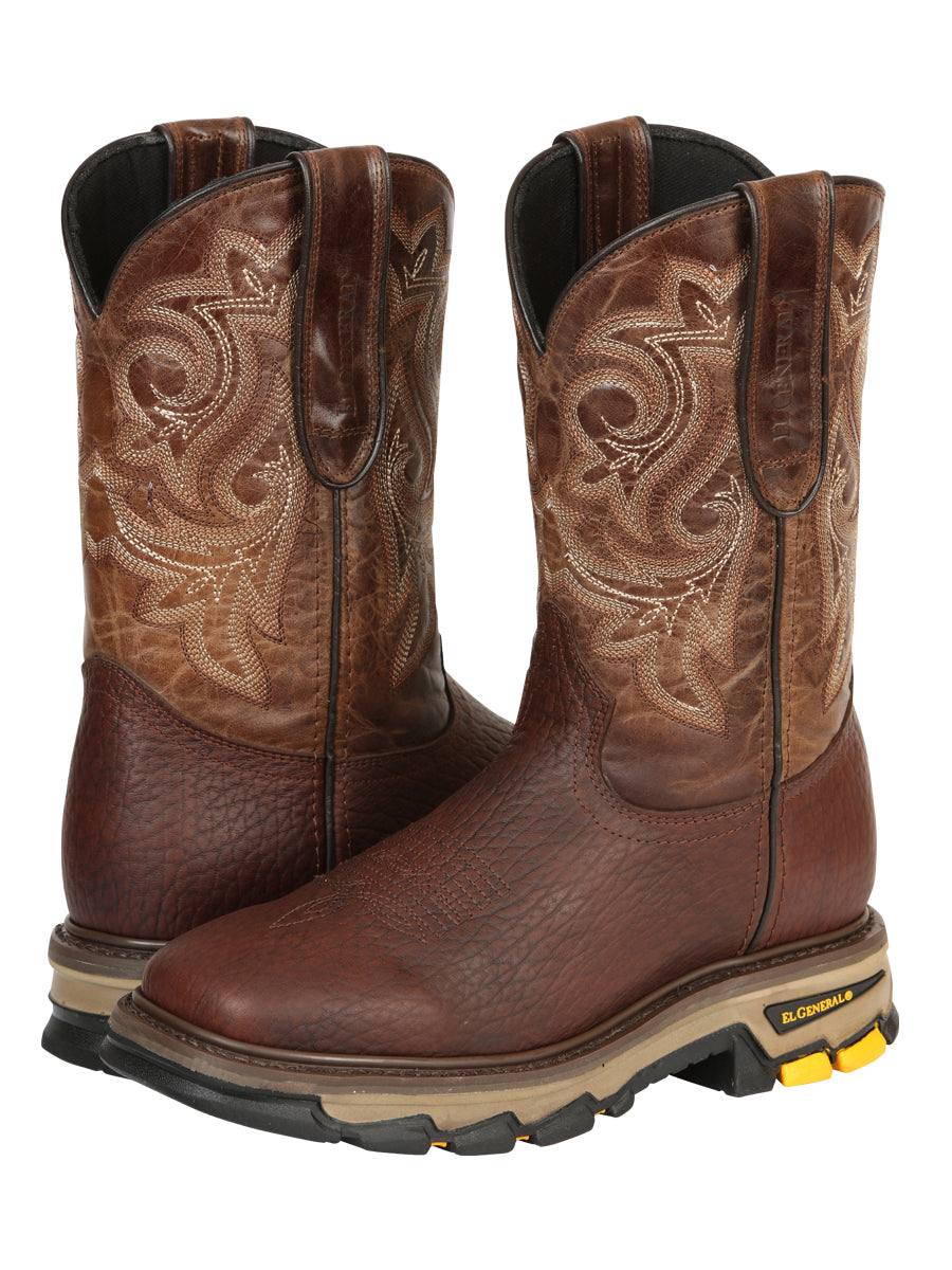 The Rodeo Work Boot — Bomber Bison Leather (No. 45805)