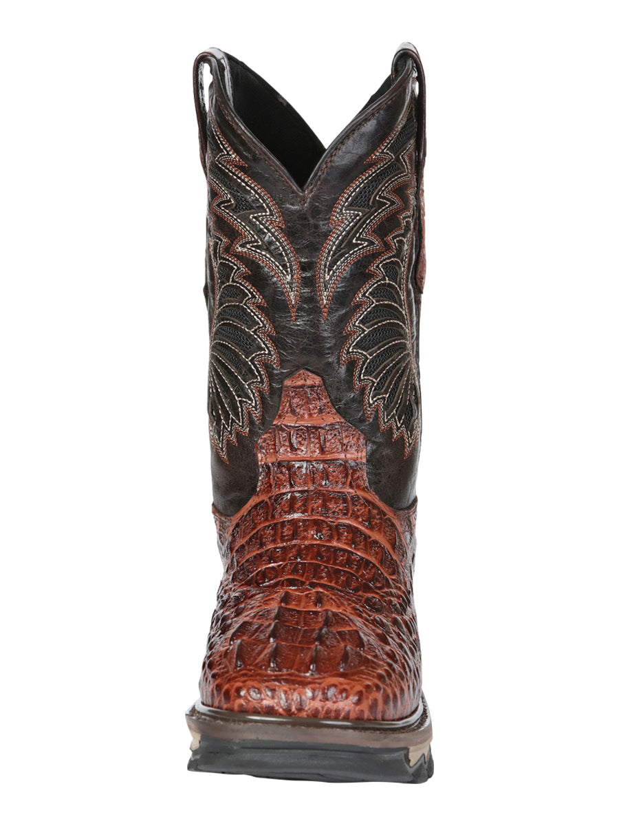 The Rodeo Work Boot — Cognac Caiman Print (No. 45815)