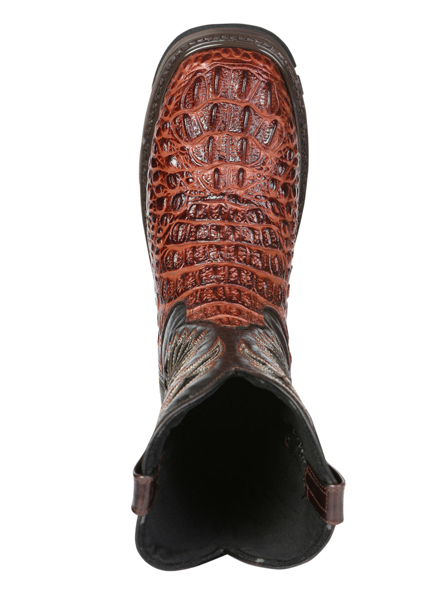 The Rodeo Work Boot — Cognac Caiman Print (No. 45815)
