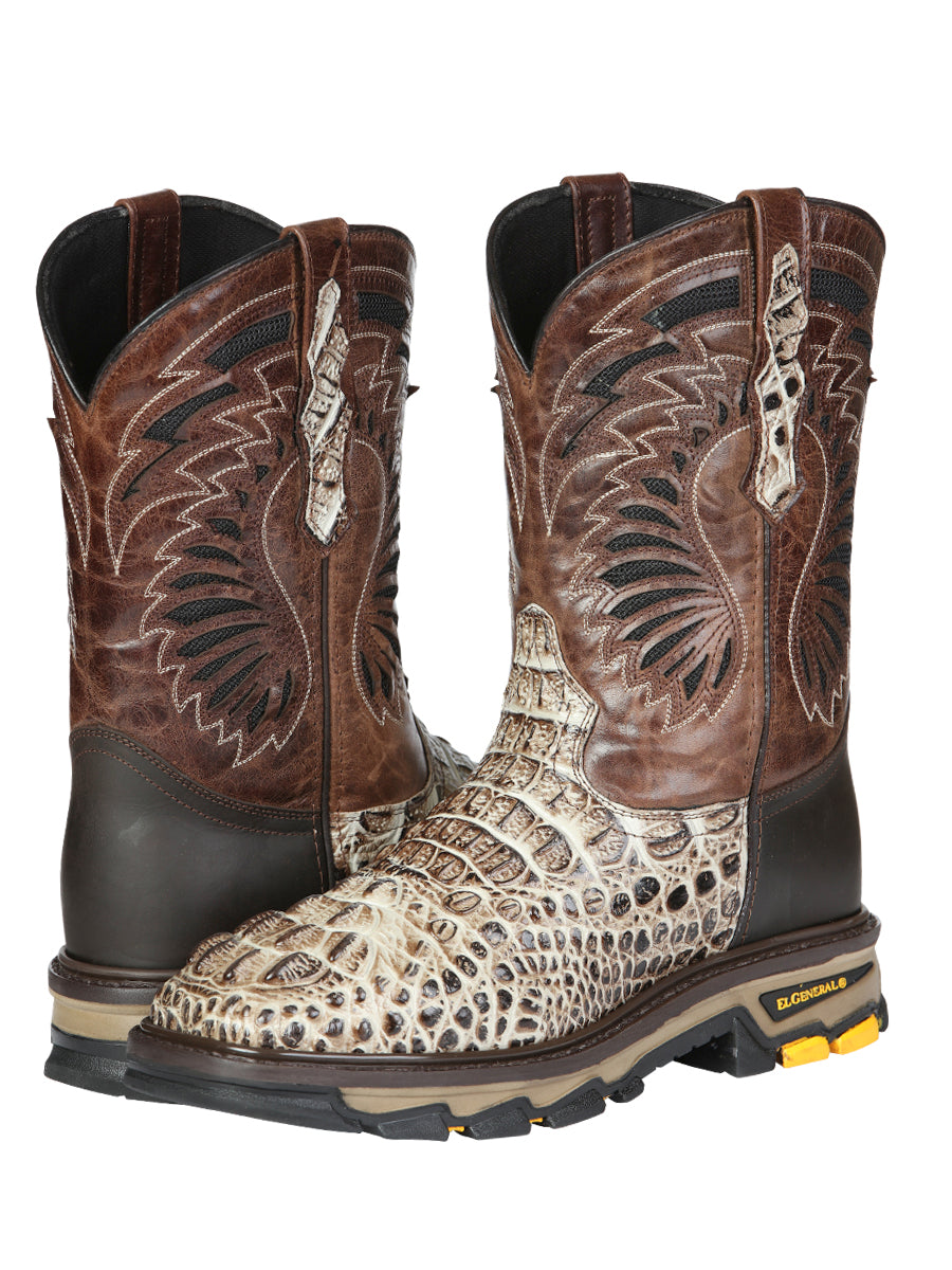 The Rodeo Work Boot — Sand Caiman Print (No. 45816)