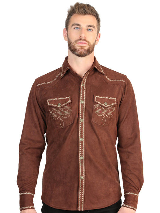 The Suede Western Shirt — Brown (No. 45884)