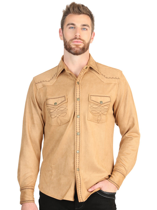 The Suede Western Shirt — Khaki (No. 45885)
