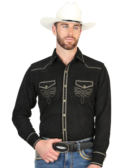 The Suede Western Shirt — Black (No. 45886)