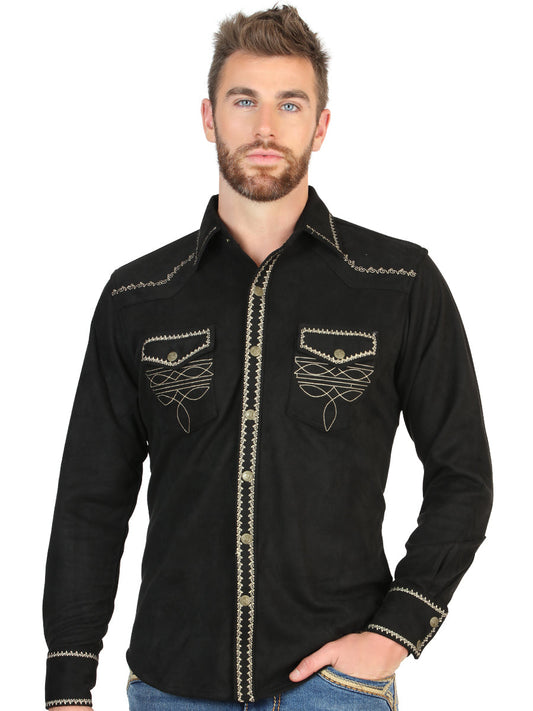 The Suede Western Shirt — Black (No. 45886)