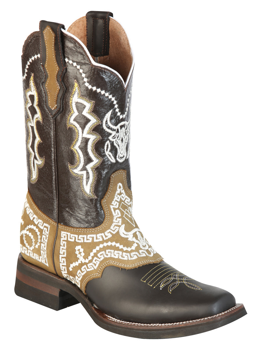 The Rodeo Boot — Embroidered Brown