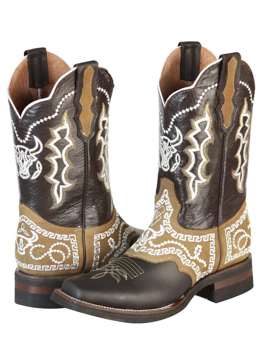 The Rodeo Boot — Embroidered Brown