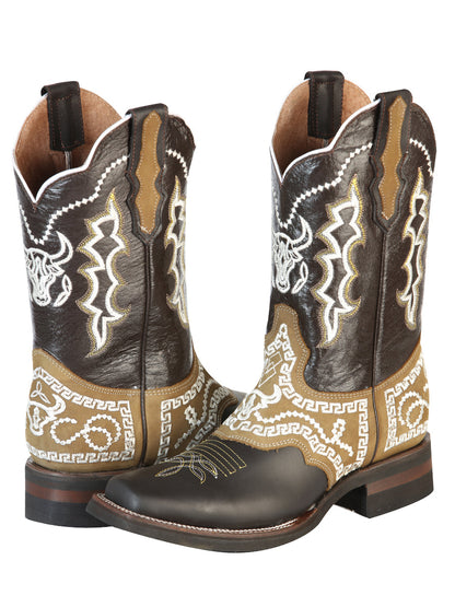 The Rodeo Boot — Embroidered Brown