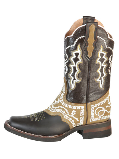 The Rodeo Boot — Embroidered Brown