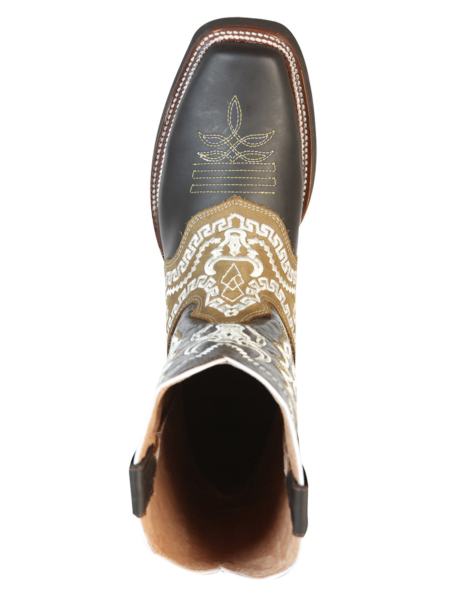 The Rodeo Boot — Embroidered Brown