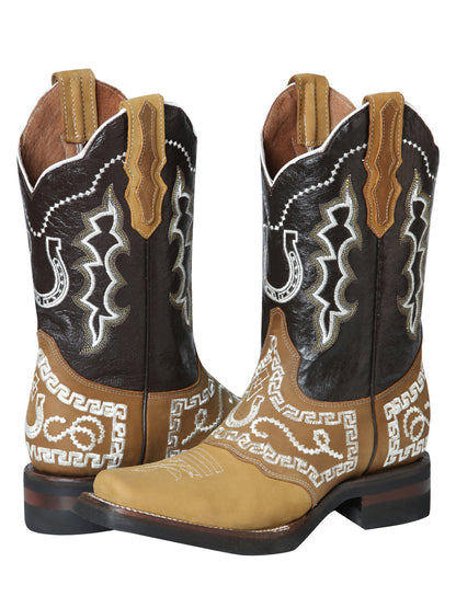 The Rodeo Boot — Embroidered Nobuck, Honey