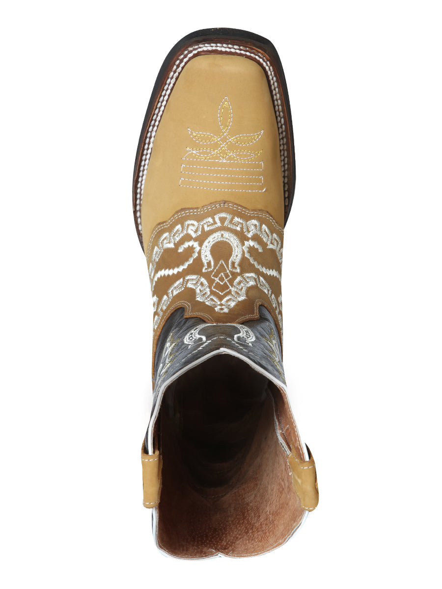 The Rodeo Boot — Embroidered Nobuck, Honey