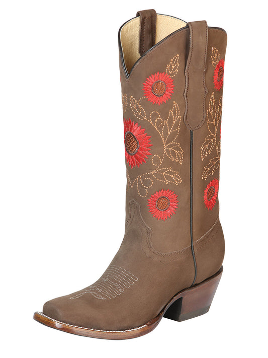 The Women's Western Boot — Camel Nobuck