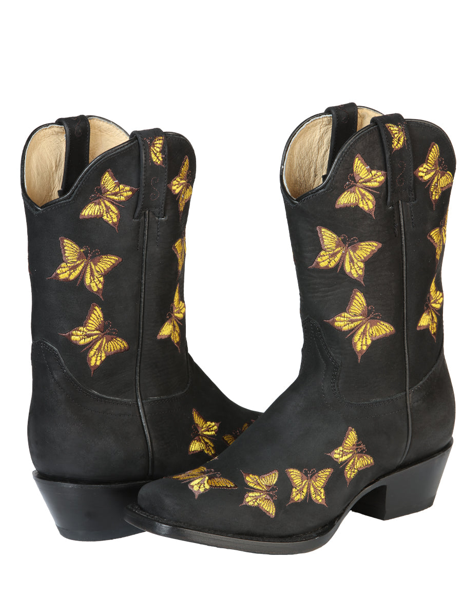 The Women's Rodeo Boot — Black Nobuck (No. 51220)