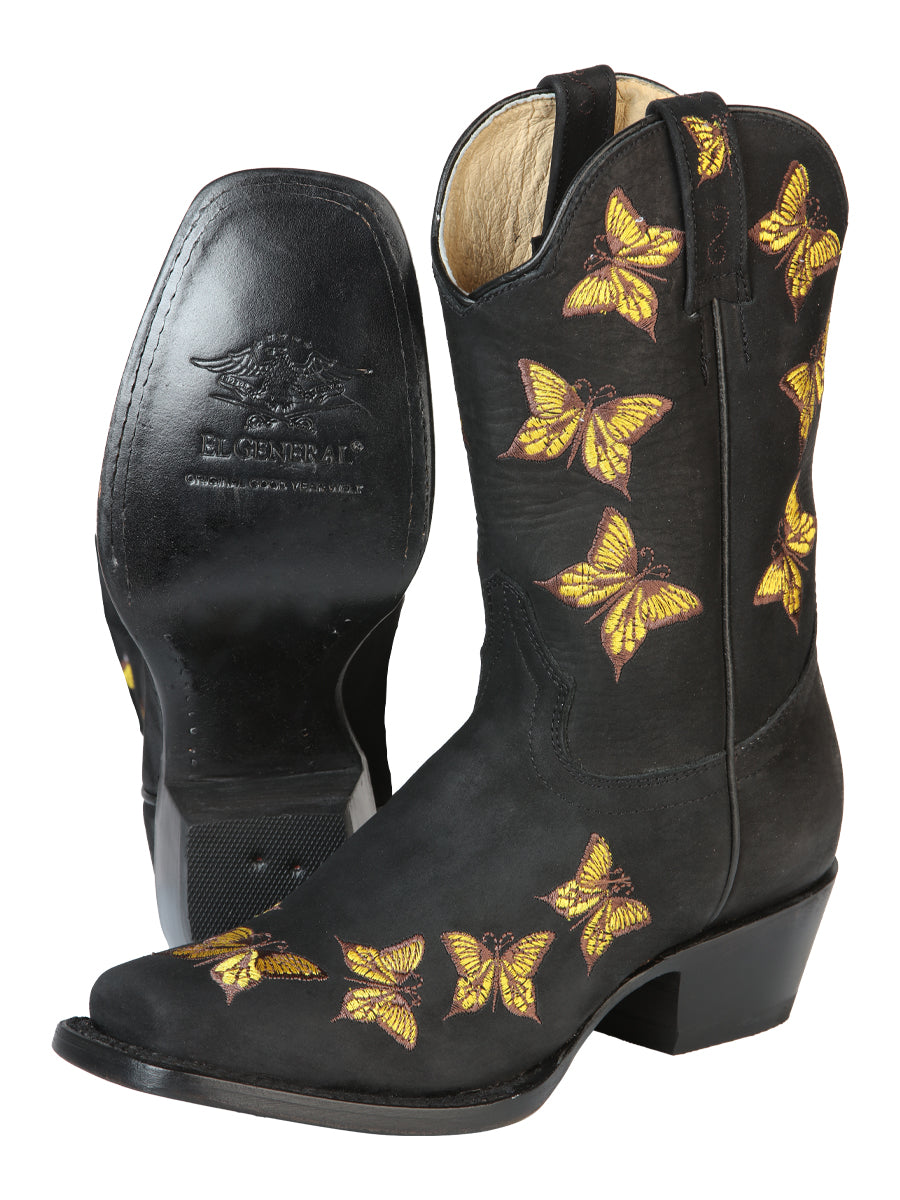 The Women's Rodeo Boot — Black Nobuck (No. 51220)