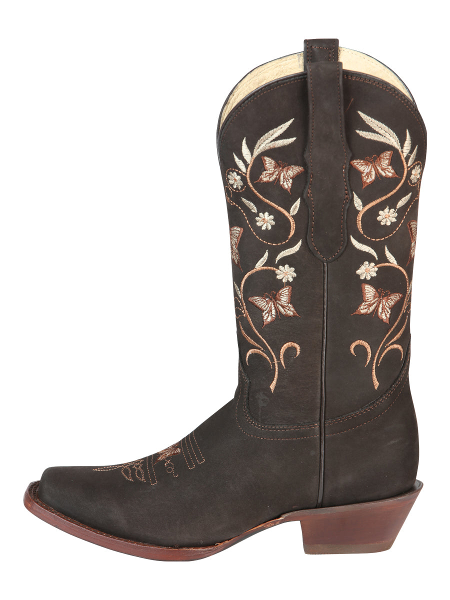 The Women's Rodeo Boot — Brown Nobuck (No. 51227)