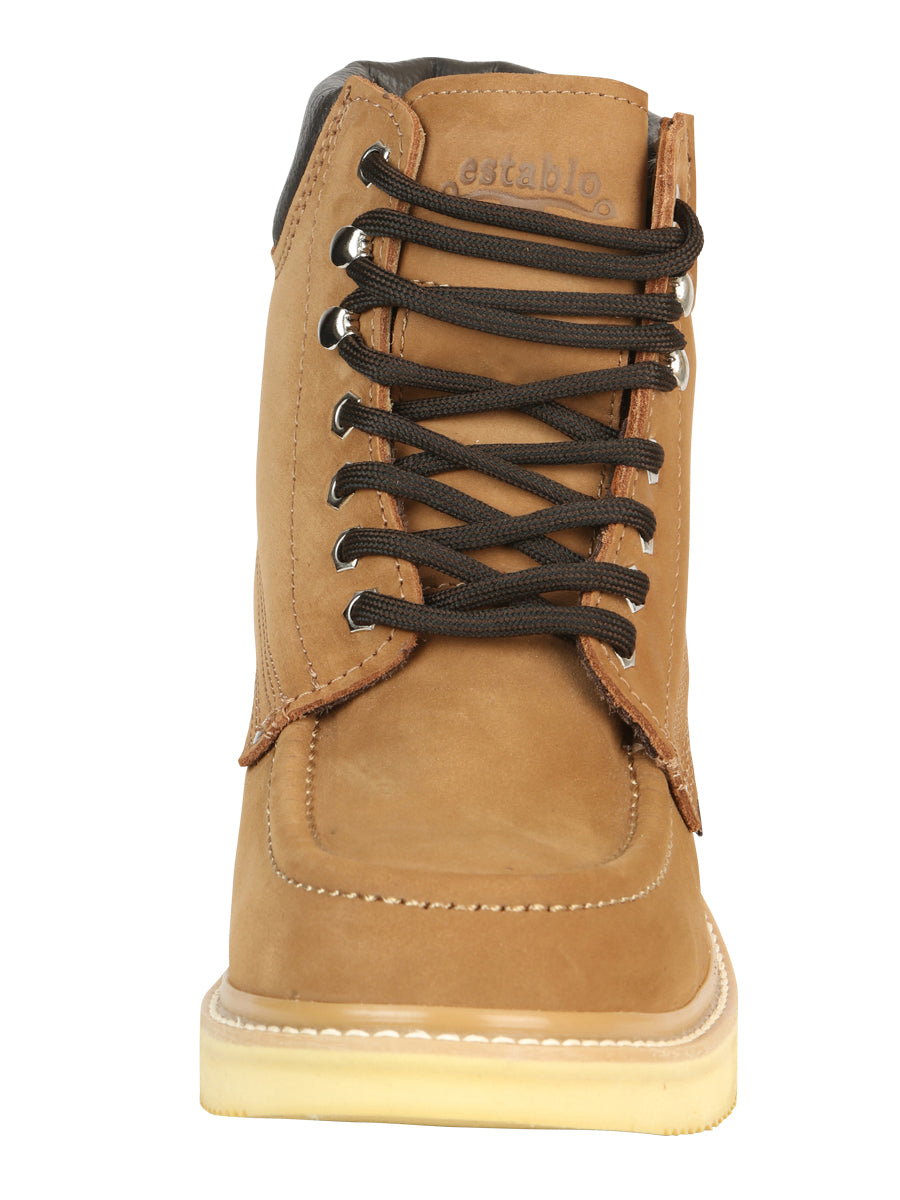 Establo Men’s Work Boot - Nobuck Canela Lace-Up 91204