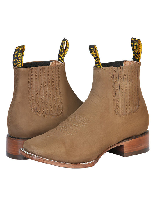 The Square Toe Ankle Boot — Brown Nobuck (No. 126189)