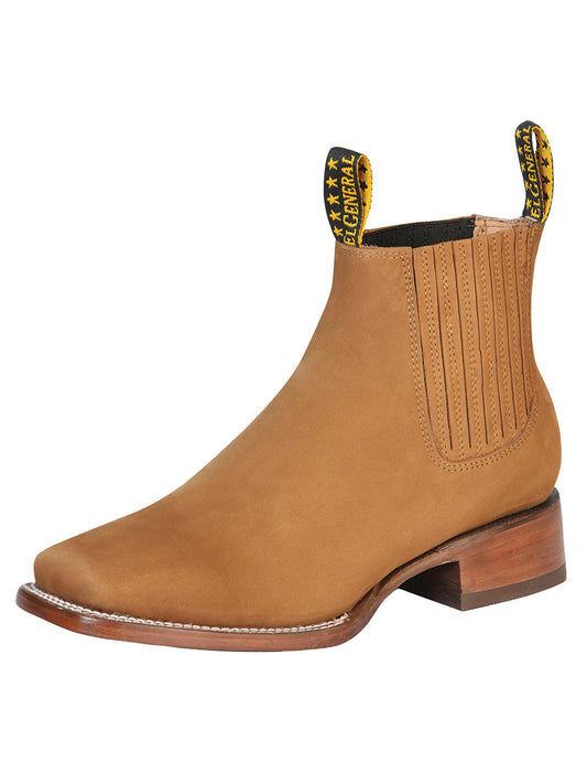 The Square Toe Ankle Boot — Old Gold Nobuck (No. 126199)