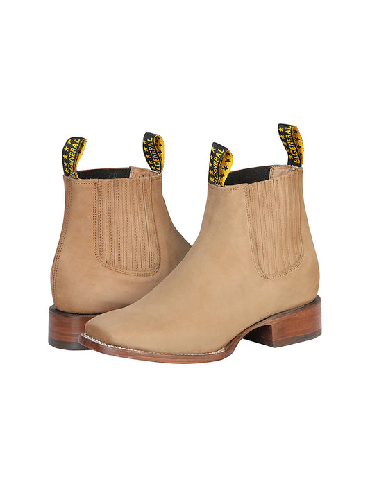 The Square Toe Ankle Boot — Light Brown Nobuck (No. 126200)