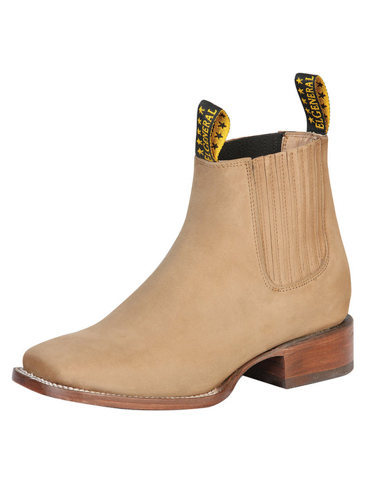 The Square Toe Ankle Boot — Light Brown Nobuck (No. 126200)