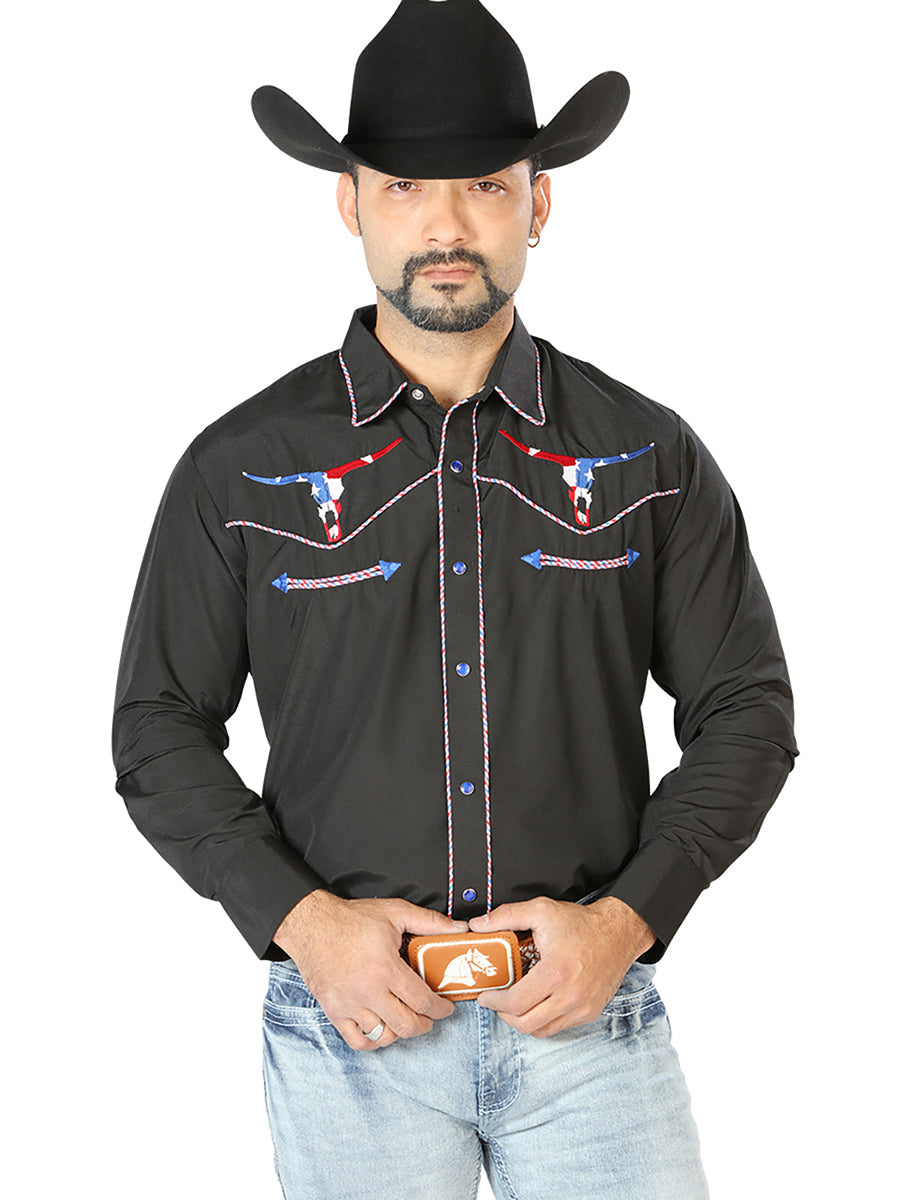 The Vaquero Embroidered Shirt — Black