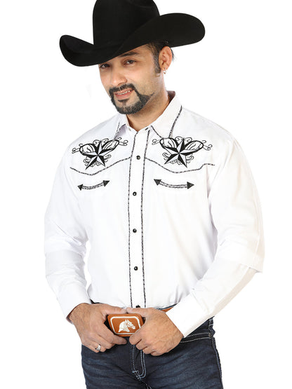 The Vaquero Embroidered Shirt — White &amp; Black