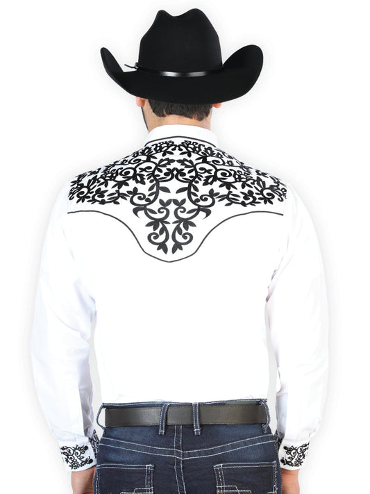 The Vaquero Embroidered Shirt — White & Black (No. 126702)
