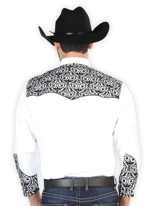 The Vaquero Embroidered Shirt — White & Black (No. 126705)