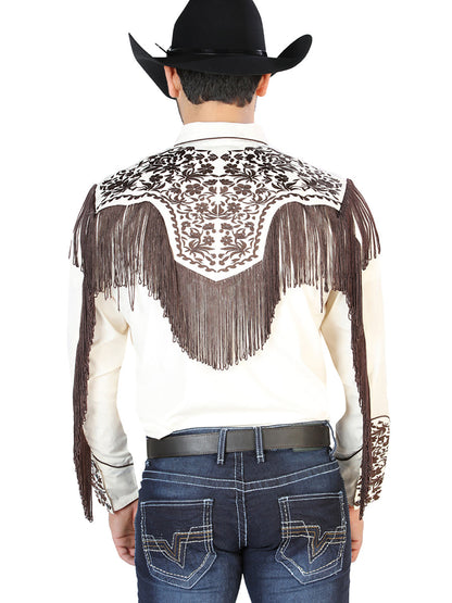 The Vaquero Embroidered Shirt — Beige & Brown (No. 126710)