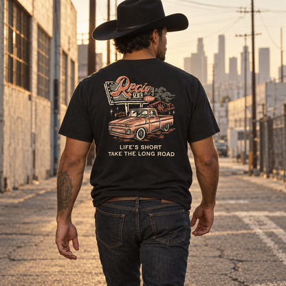 Life’s Short, Take the Long Road Western Graphic Tee – Vintage Black