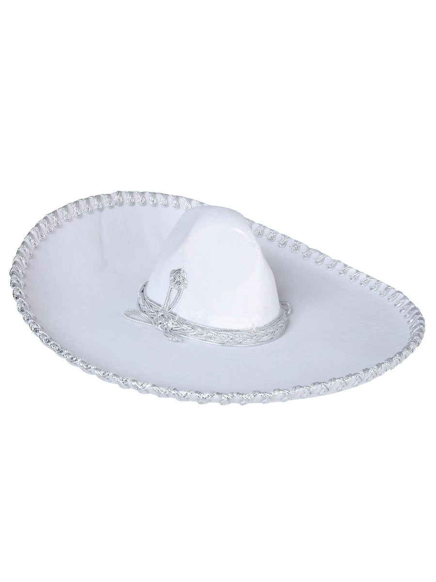 Adult 
Mexican Charro Hat Velvet White/Silver 600699