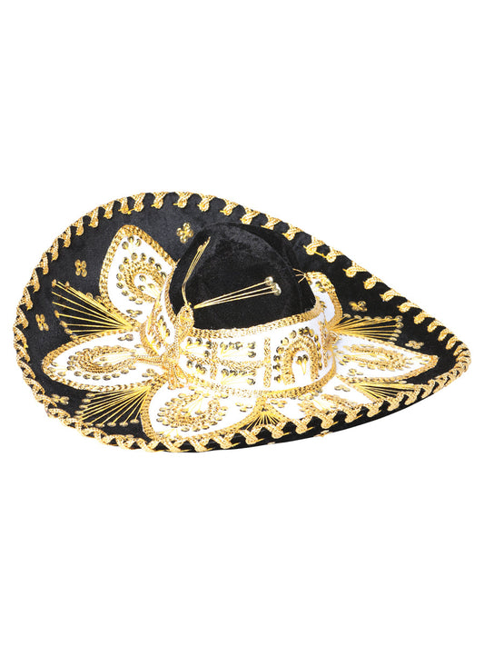 Youth 
Mexican Charro Hat Velvet Black/Gold 602533