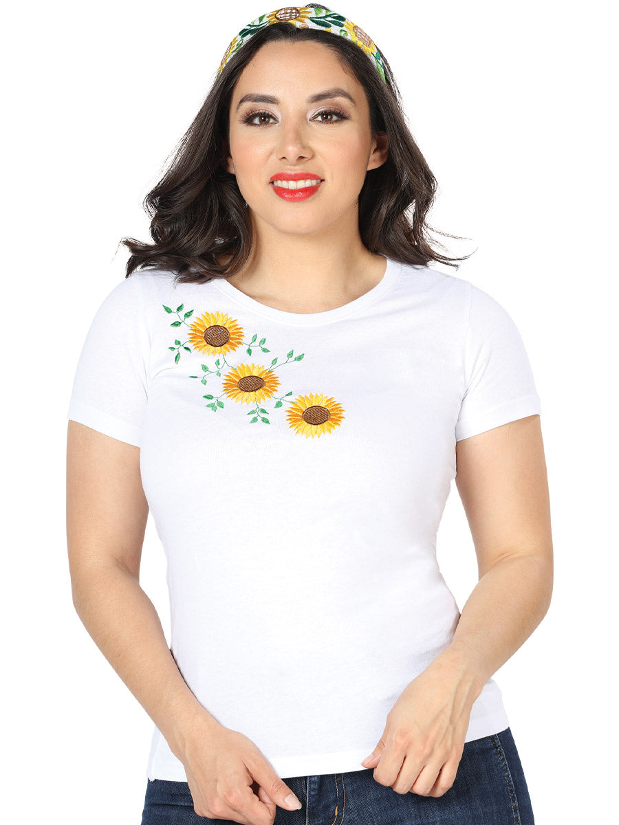 Artisanal Embroidered T Shirt White 602745