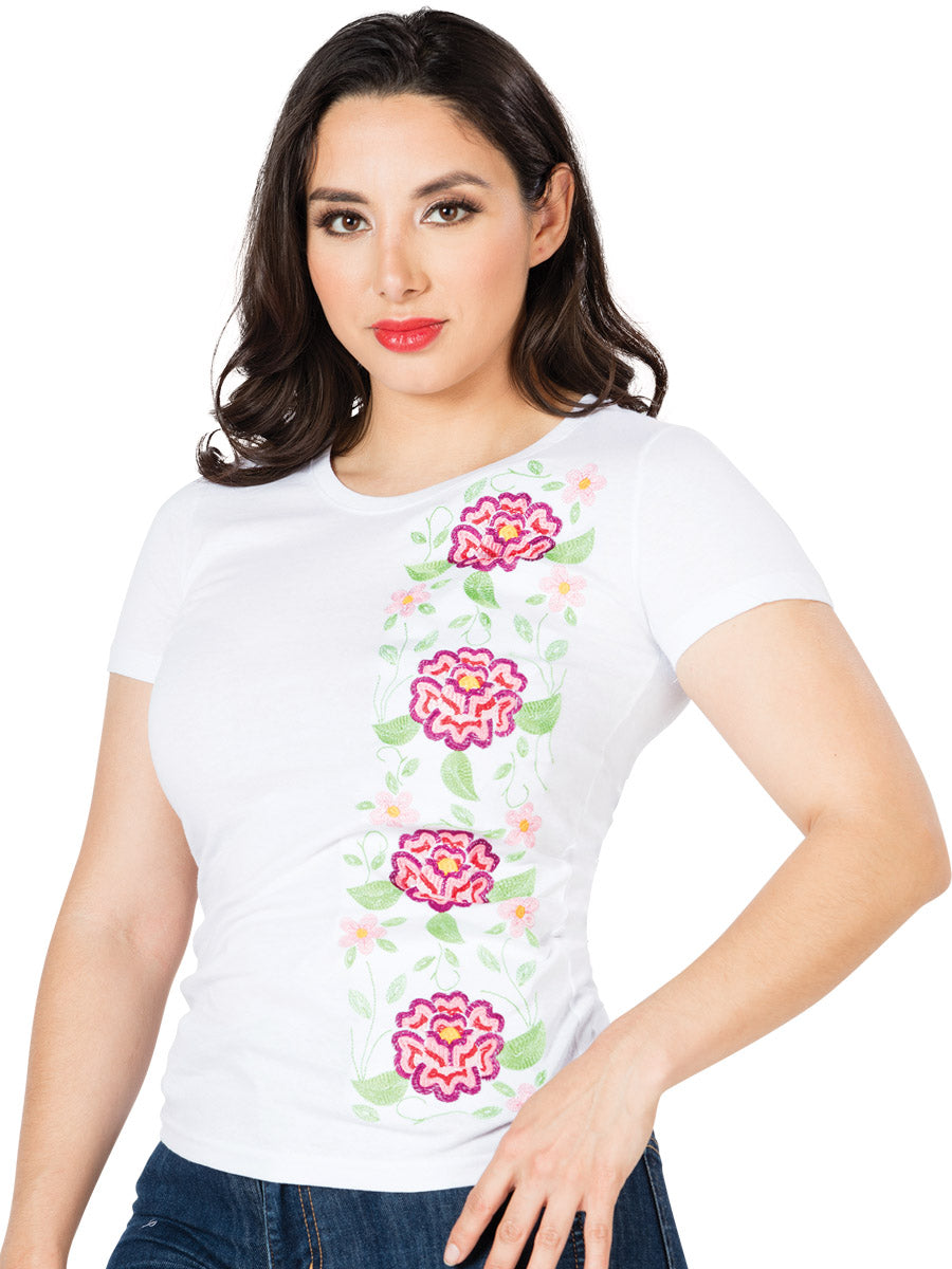 Artisanal Embroidered T Shirt White 602748