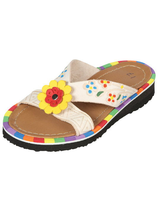 Artisanal Mexican Sandals Leather Natural 603389