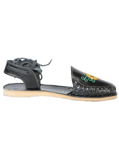 Mexican Artisanal Sandals Leather Black 603919