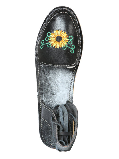 Mexican Artisanal Sandals Leather Black 603919