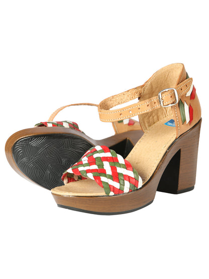 Mexican Artisanal Sandals Leather Tricolor 603941