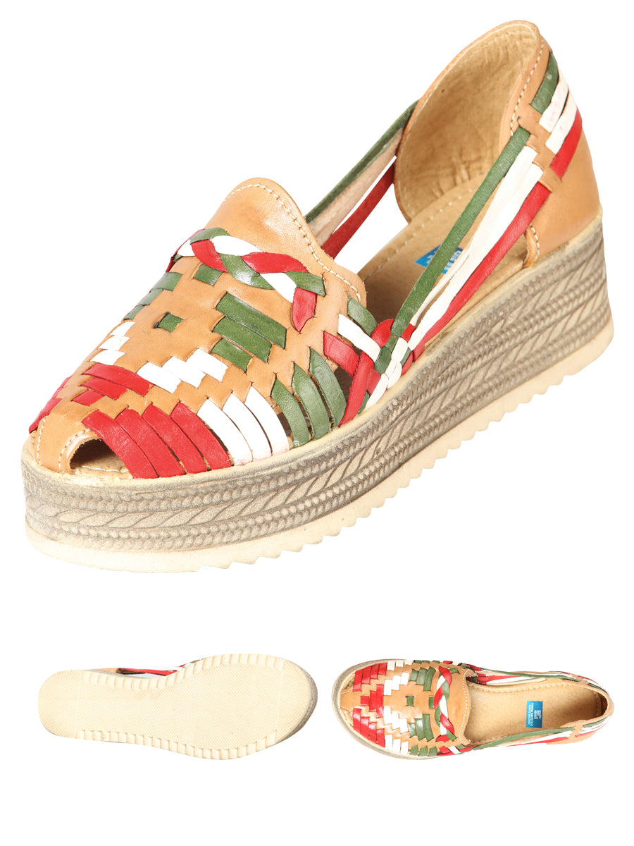 Mexican Artisanal Sandals Leather Tricolor 603942