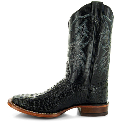 Black Caiman Belly Print Men's Cowboy Boots H4001