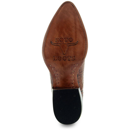 Soto Boots Men's Gator Tail Print Cowboy Boots (H7006)